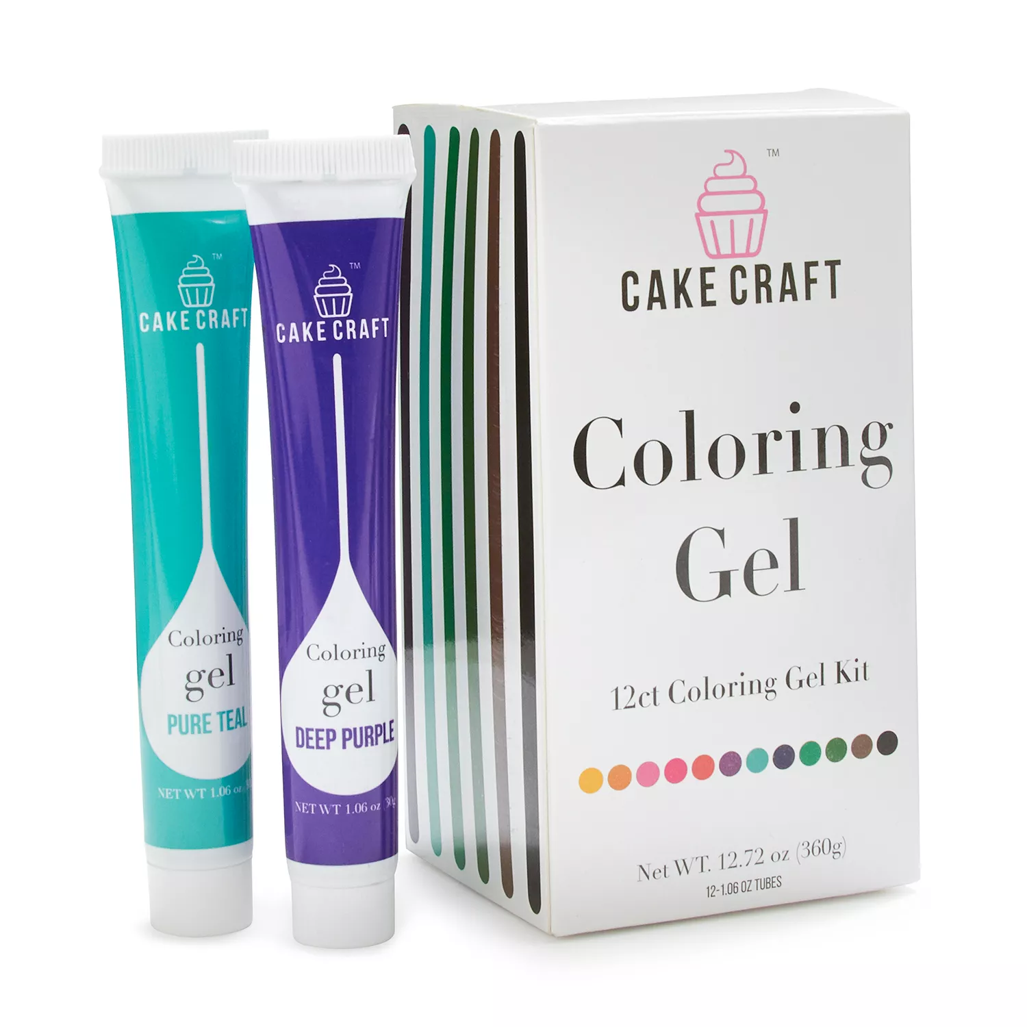 Edible Gel Food Coloring Set for Baking and Decorating, 6 oz. (12