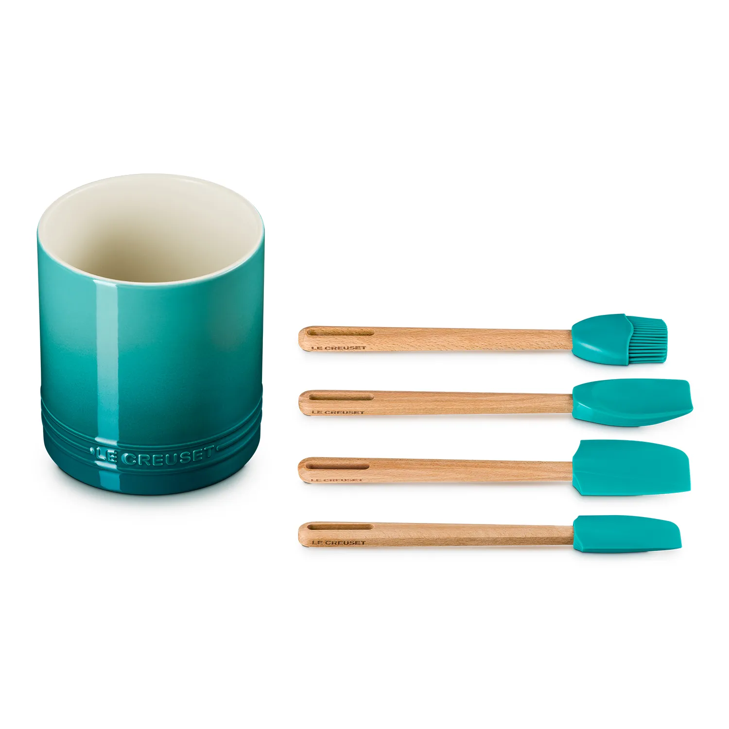 Le Creuset Peche 5-Piece Crock & Tool Set