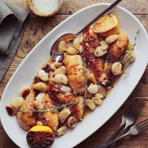 Roasted Chicken with 40 Cloves of Garlic