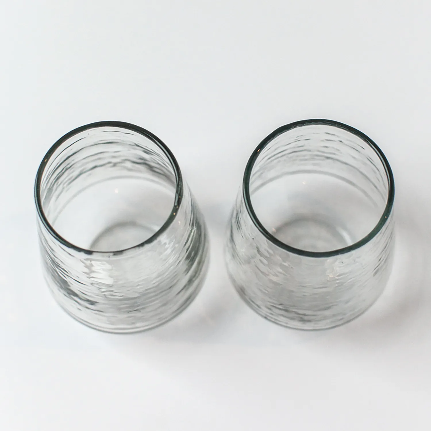 Powered by People Handblown Hammered Tumbler Glasses, Set of 4
