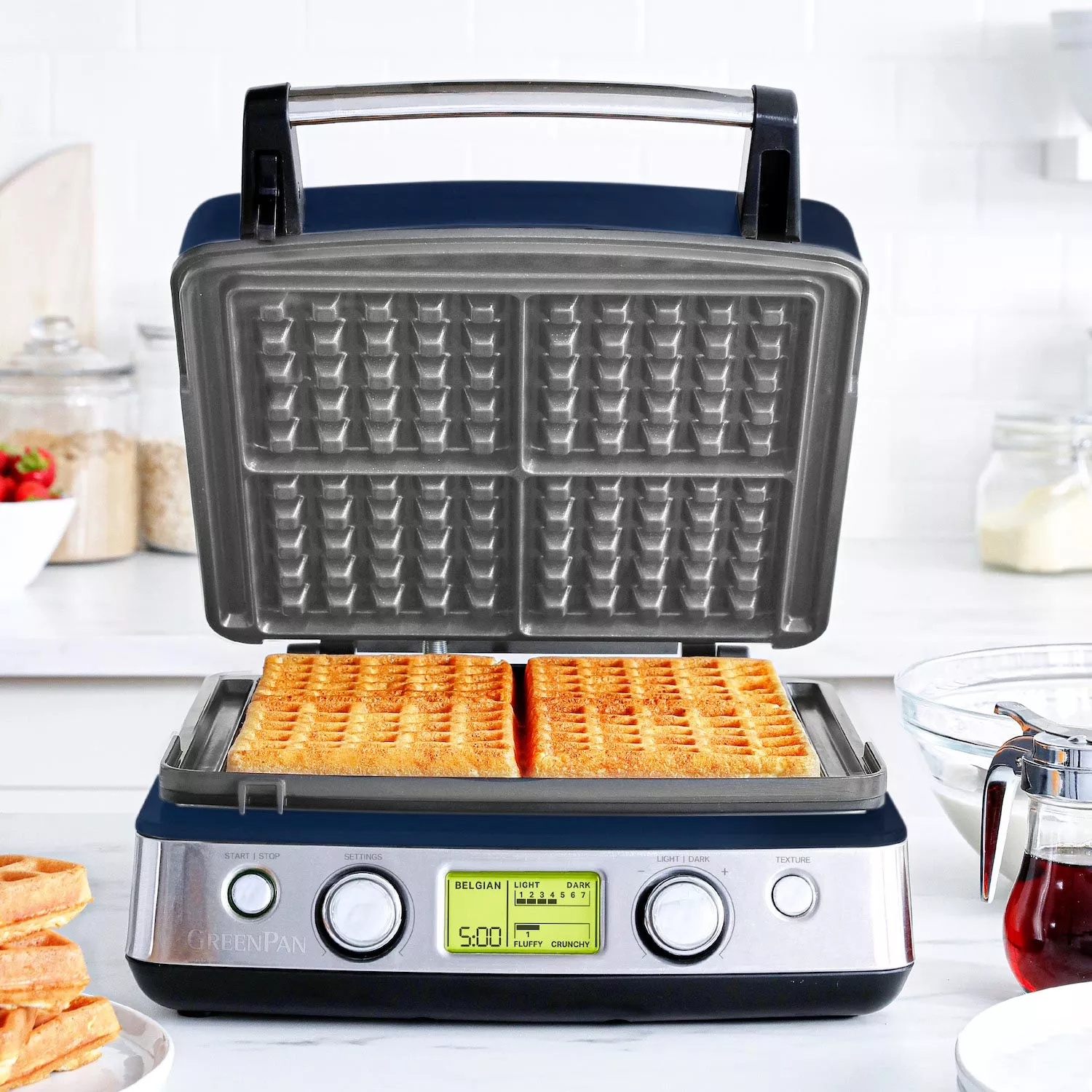 GreenPan Elite Ceramic Nonstick 4-Square Waffle Maker