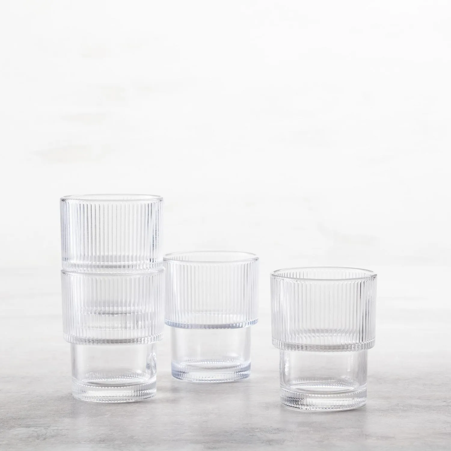 Fortessa Noho Stackable Double Old Fasioned Glasses, Set of 4