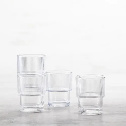 Fortessa Noho Stackable Double Old Fasioned Glasses, Set of 4