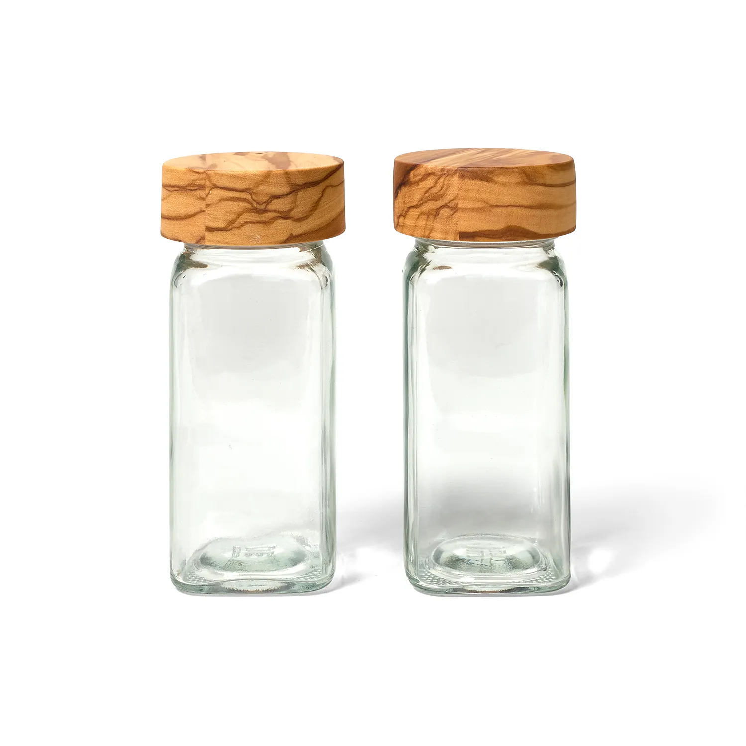 Sur La Table Olivewood Spice Jars, Set of 2