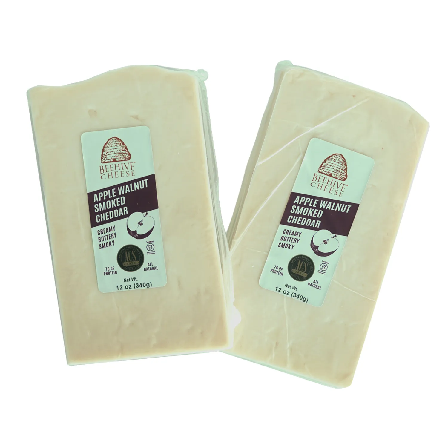 Beehive Cheese Apple Walnut Smoked Cheddar Cheese, Set of 2
