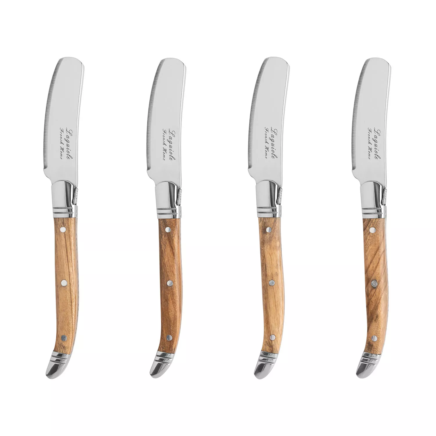 French Home Connoisseur Laguiole Spreaders with Olivewood Handles, Set of 4