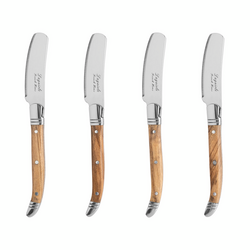 French Home Connoisseur Laguiole Spreaders with Olivewood Handles, Set of 4