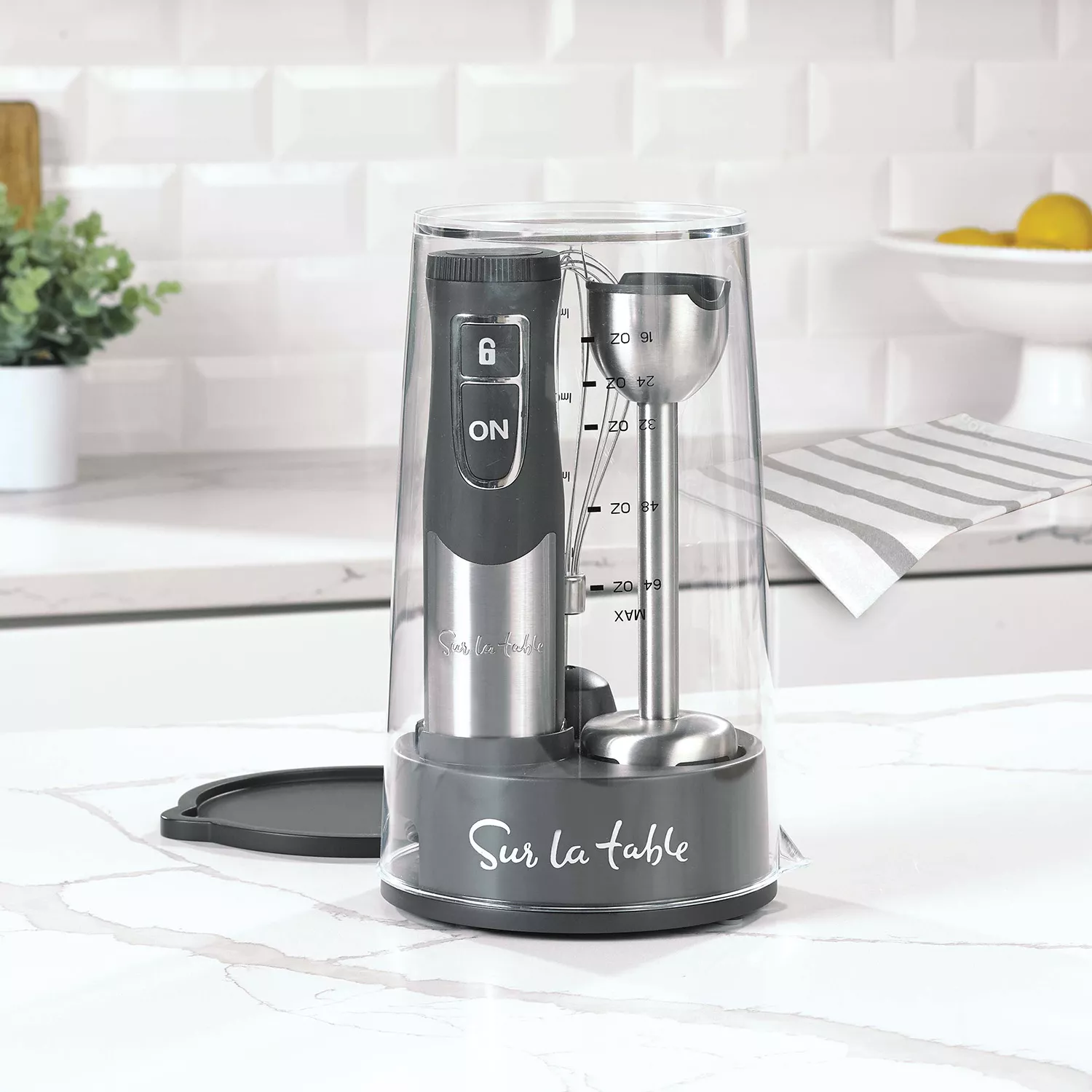 Sur La Table Immersion Blender with Whisk & Storage