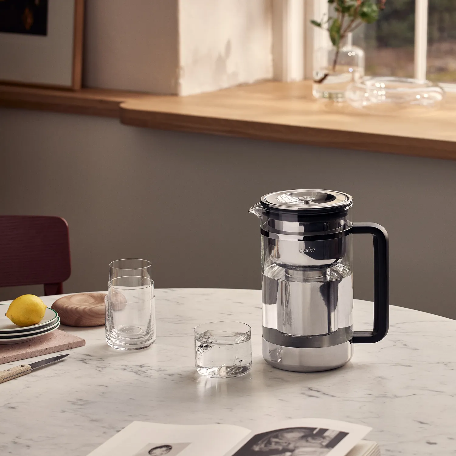 Aarke Glass Water Purifier Pitcher, 1.7L