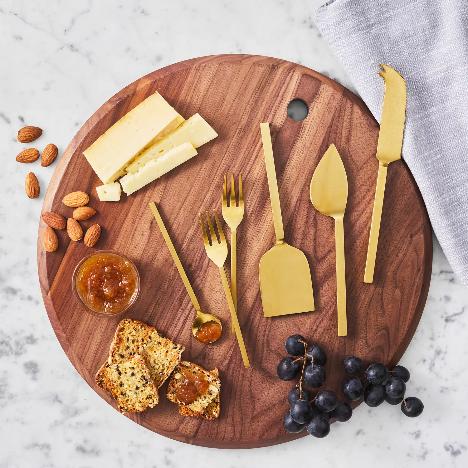 Sur La Table Black Walnut Round Cheese Board