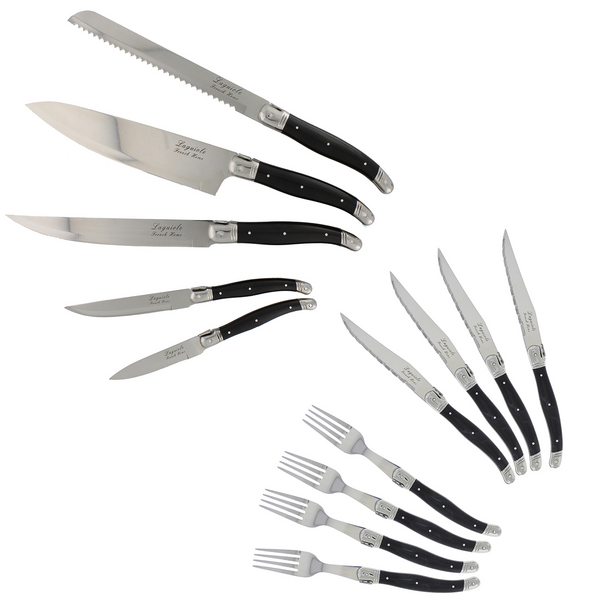 French Home Laguiole Ultimate Knives & Forks, Set of 14