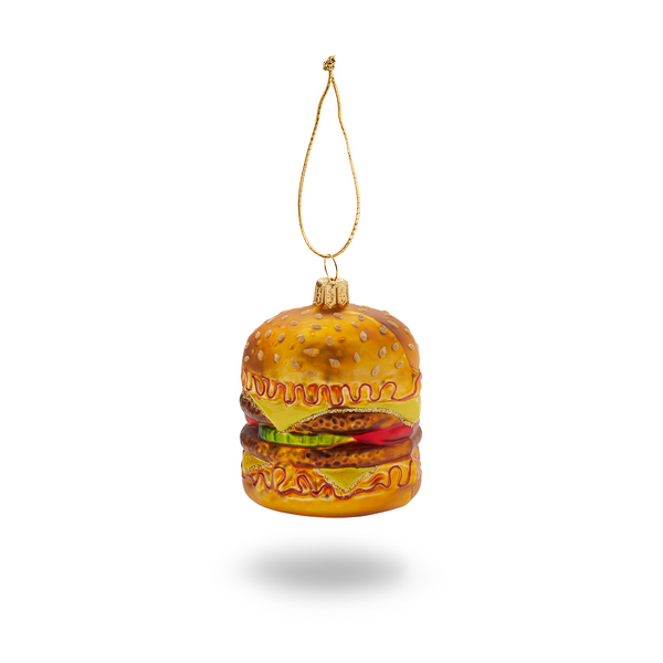Cheeseburger Glass Ornament