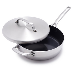 GreenPan Stainless Steel Sauté Pan with Lid, 4 qt.