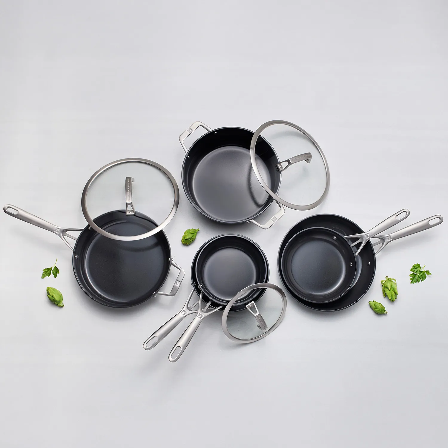 Zwilling Motion Hard-Anonized Ceramic Nonstick 10-Piece Cookware Set
