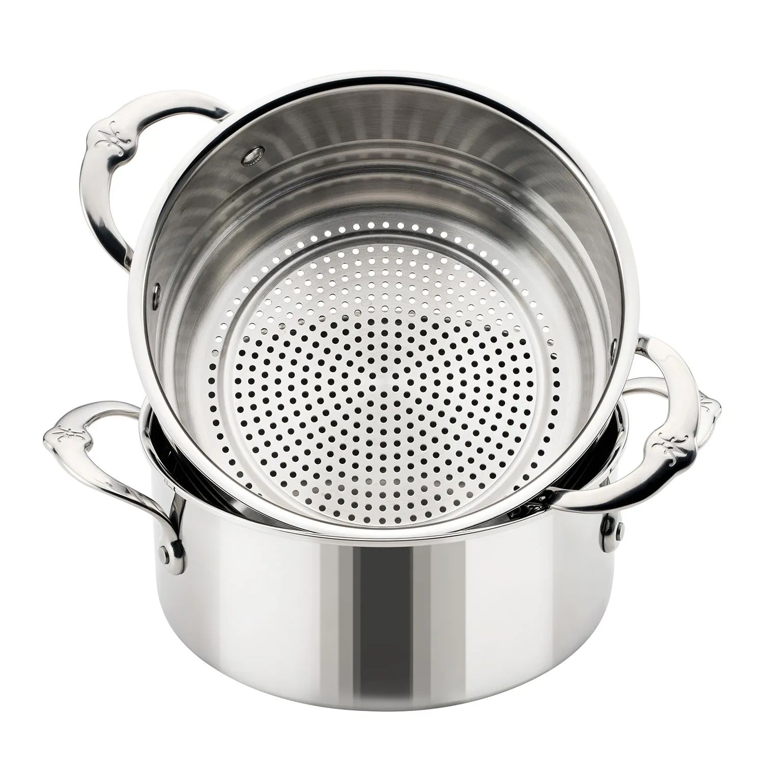 Hestan ProBond Luxe Stainless Steel Soup Pot with Steamer Insert, 3 qt.