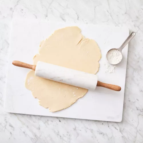 Sur La Table Marble Rolling Pin with Wooden Handles 