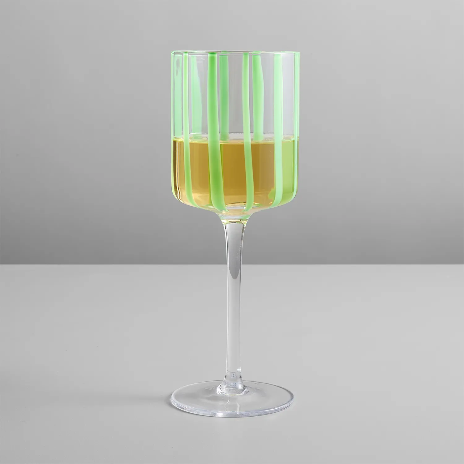 Sur La Table Green Stripe Wine Glass