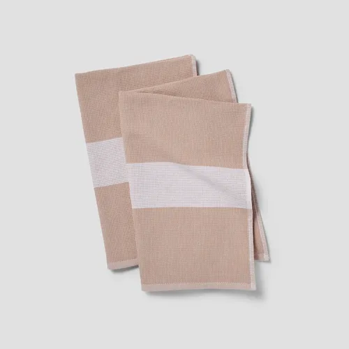 Sur La Table Essential Color Block Waffle-Weave Towels, Set of 2