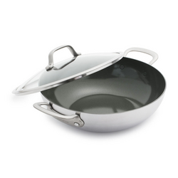 GreenPan Craft Steel Chef&#8217;s Pan with Lid, 5 qt.