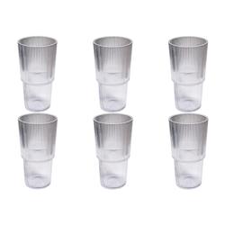 Tar Hong Ribbed Jumbo Acrylic Glasses, Set of 6