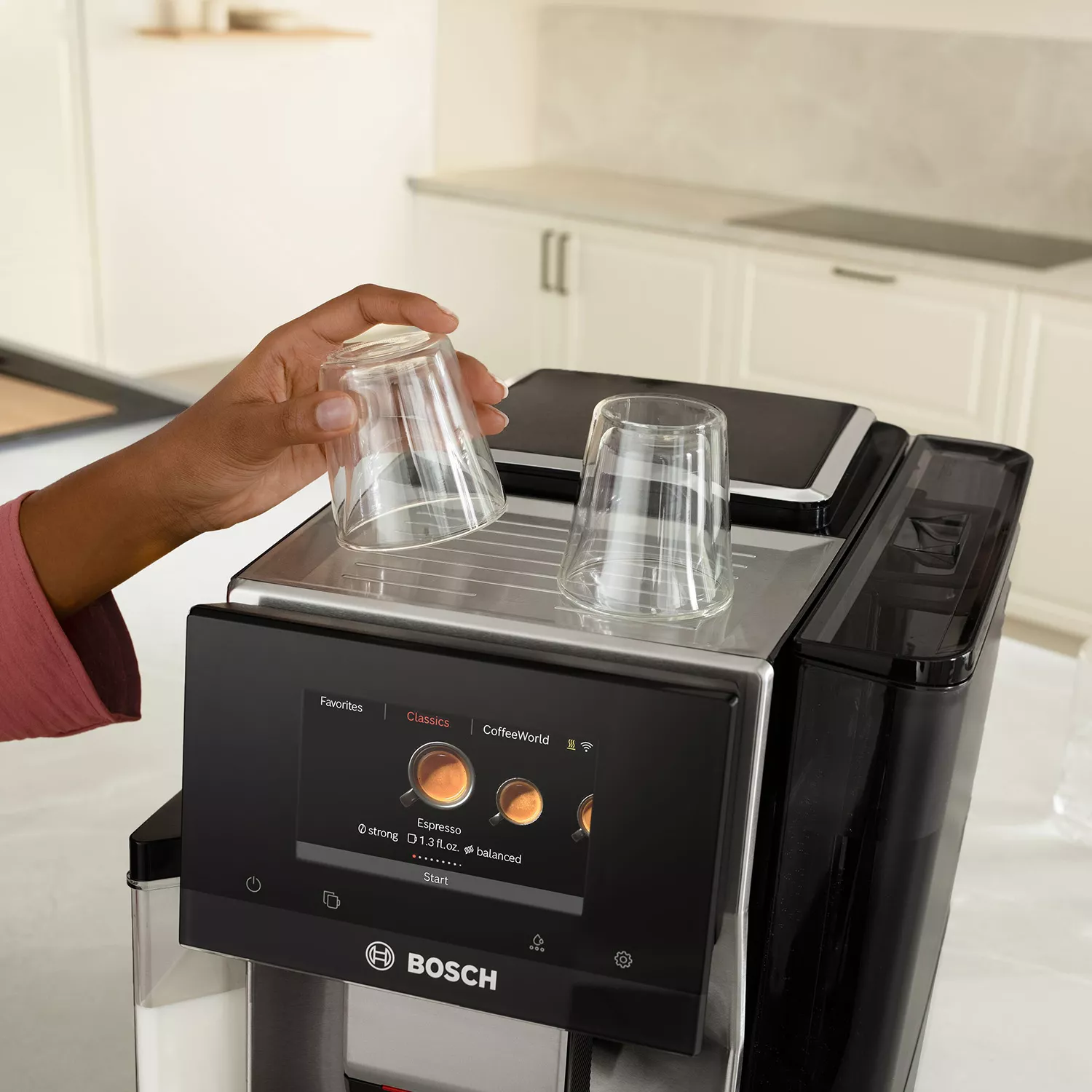 Bosch 800 Series Fully Automatic Espresso Machine in Black Stainless Steel