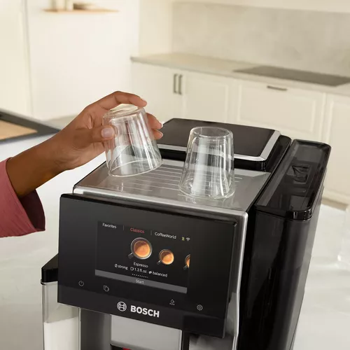 Bosch 800 Series Fully Automatic Espresso Machine in Black Stainless Steel