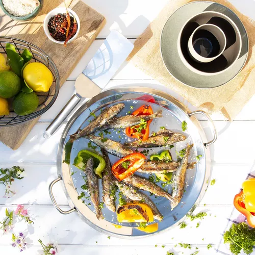 Cristel Plancha/Griddle with Lid, 13.5&#34;