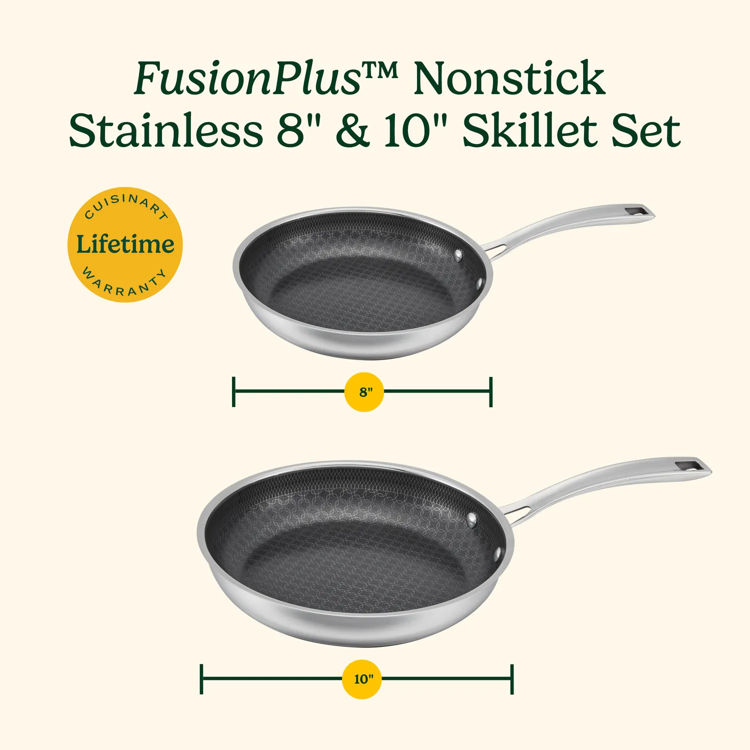 Cuisinart FusionPlus Set of 2 Skillets, 8" & 10"