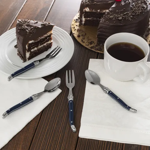 French Home 8-Piece Laguiole Cocktail/Dessert Spoon and Fork Set