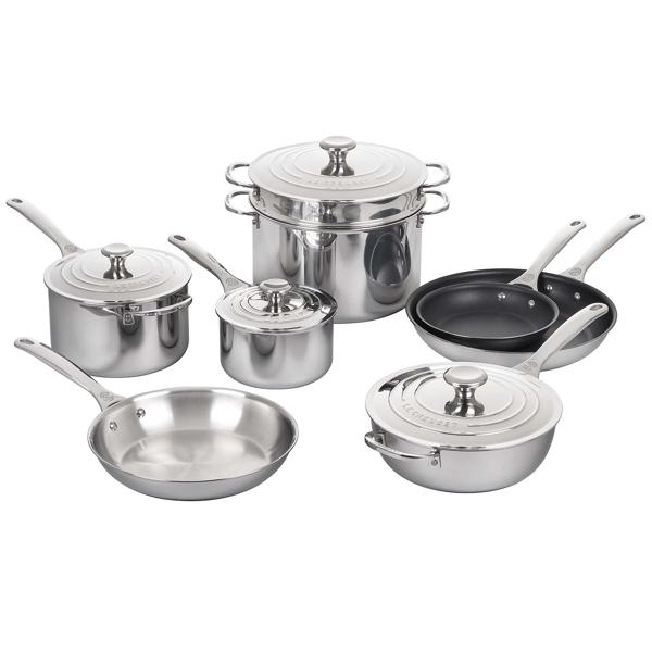 Le Creuset Signature Stainless Steel Mixed 12-Piece Cookware Set