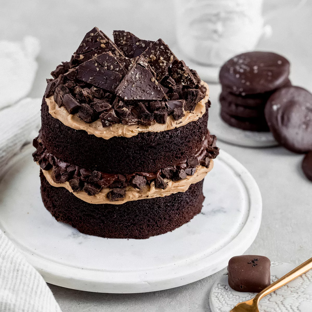 Dark Chocolate Stout Cake - Salted Dark Chocolate Stout Cake