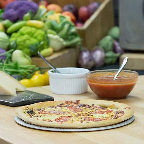 Pesto Pizza with Heirloom Tomatoes in the Pressure Oven