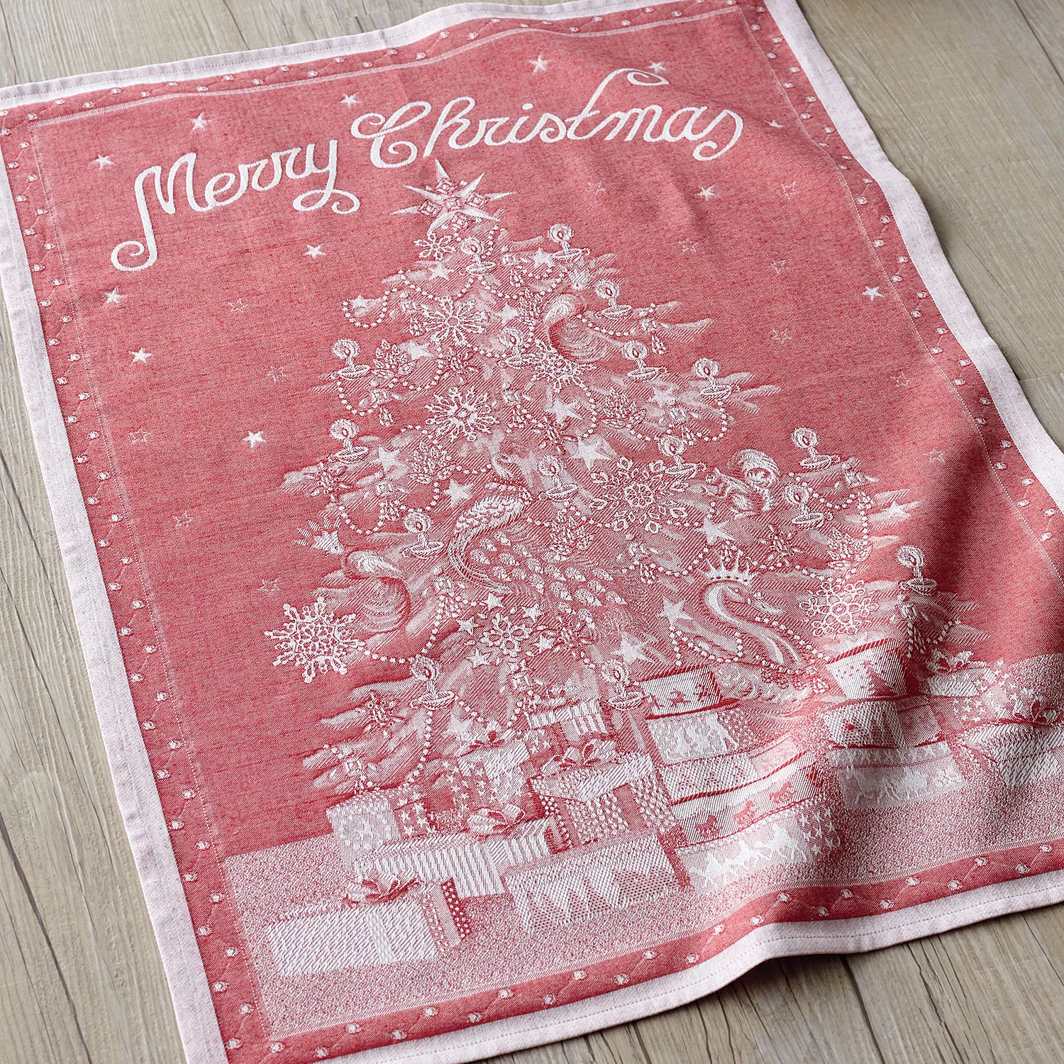 Sur La Table Merry Christmas Jacquard Kitchen Towel,  32&#34; x 23&#34;