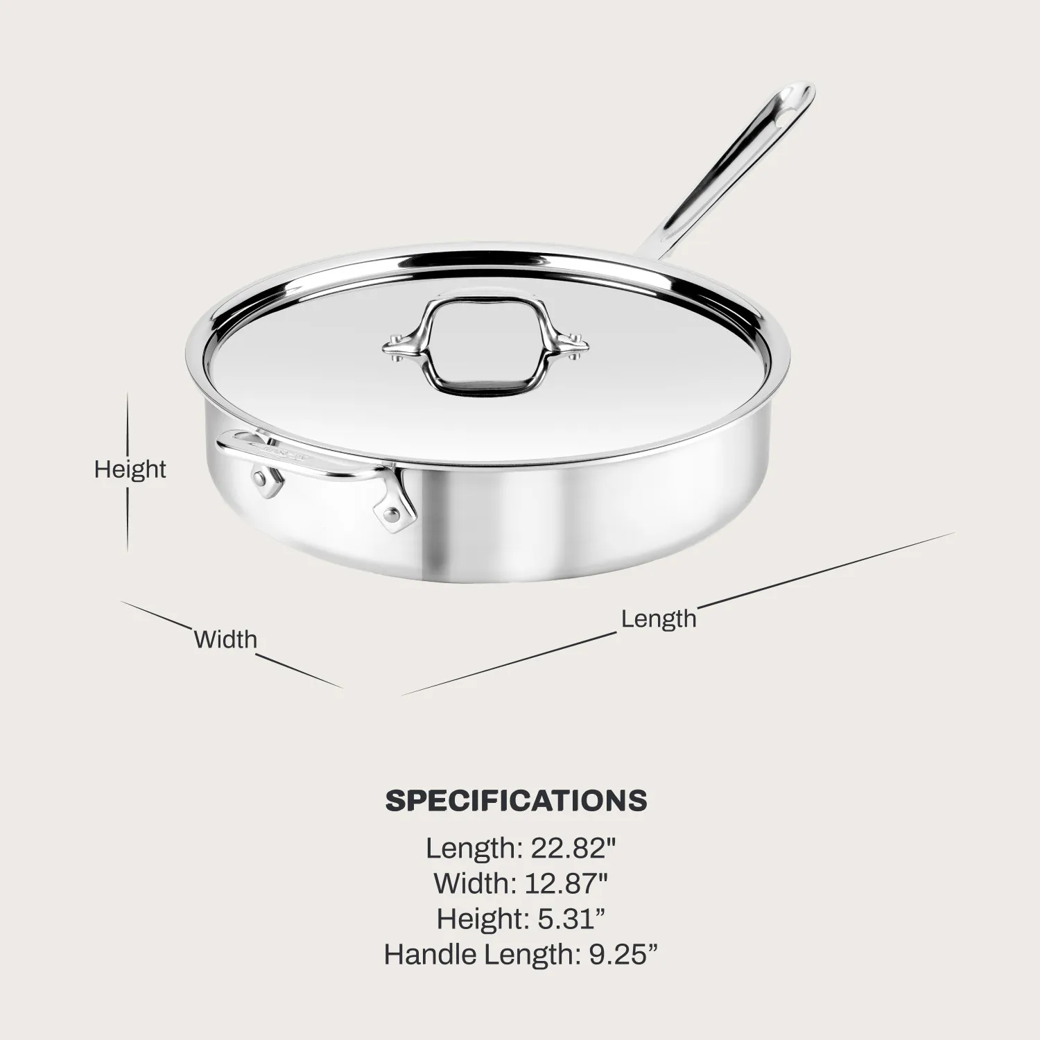 All-Clad D3 Stainless Steel Covered Saut&#233; Pan