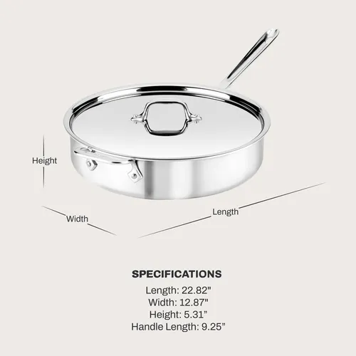 All-Clad D3 Stainless Steel Covered Sauté Pan