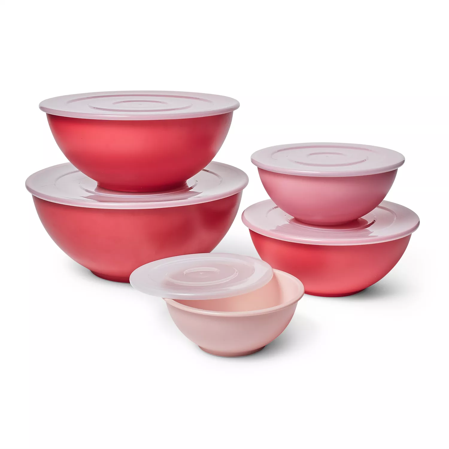P&P CHEF Mixing Bowl with Lid Set of 5, 10-Piece Stainless Steel Nesting  Salad Bowl Set for Prepping, Mixing and Serving, Size 4.6, 3, 1.5, 1, 0.7  QT