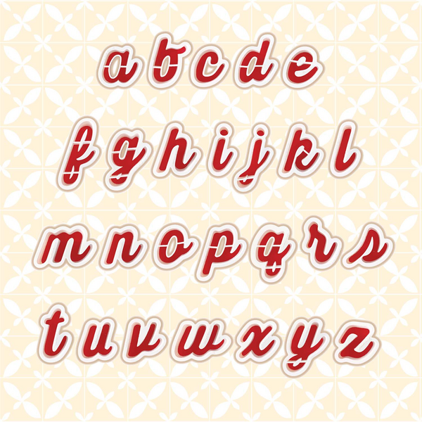 Script Alphabet Cookie Cutters, Set of 26