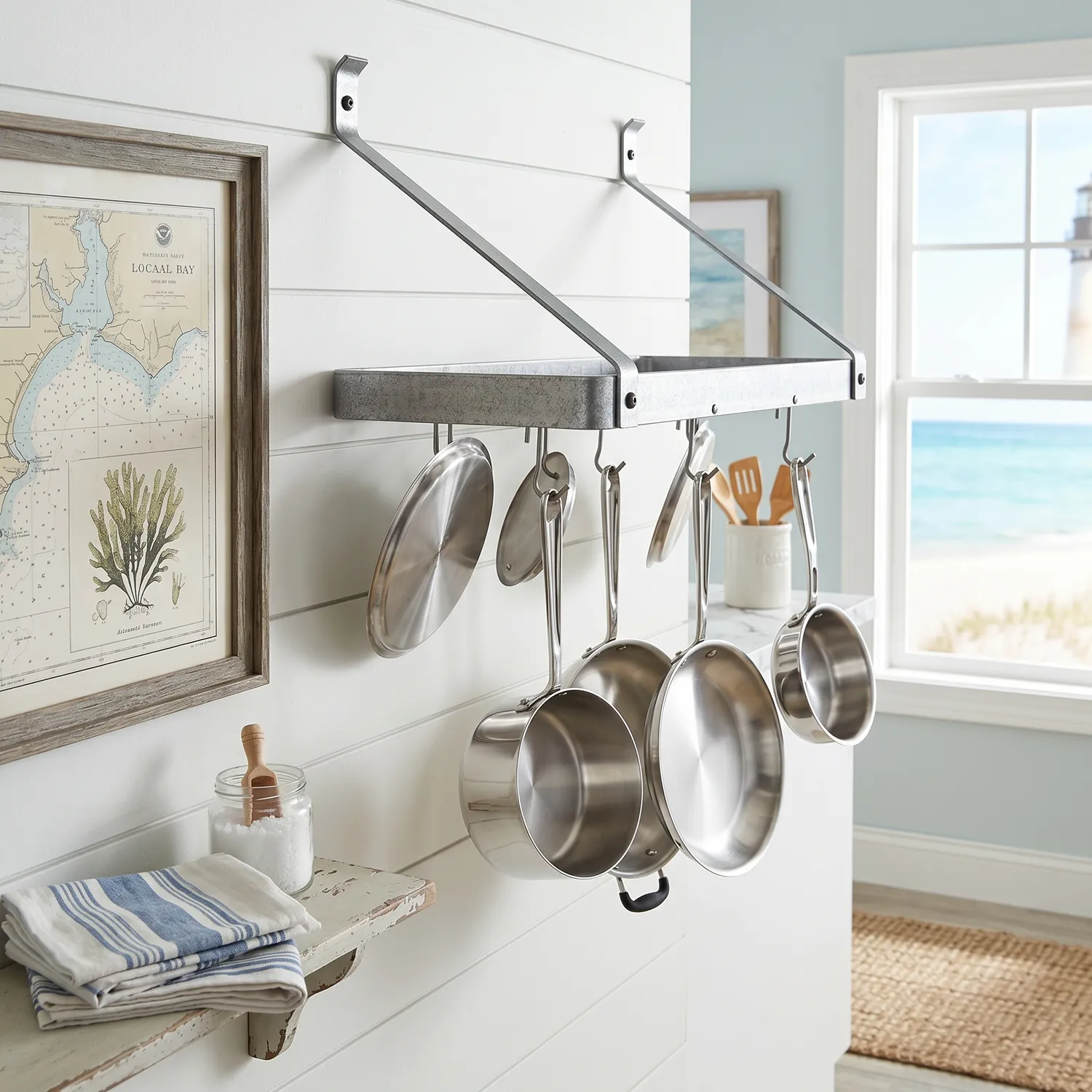 Enclume Gourmet Hammered Steel Bookshelf Wall Racks