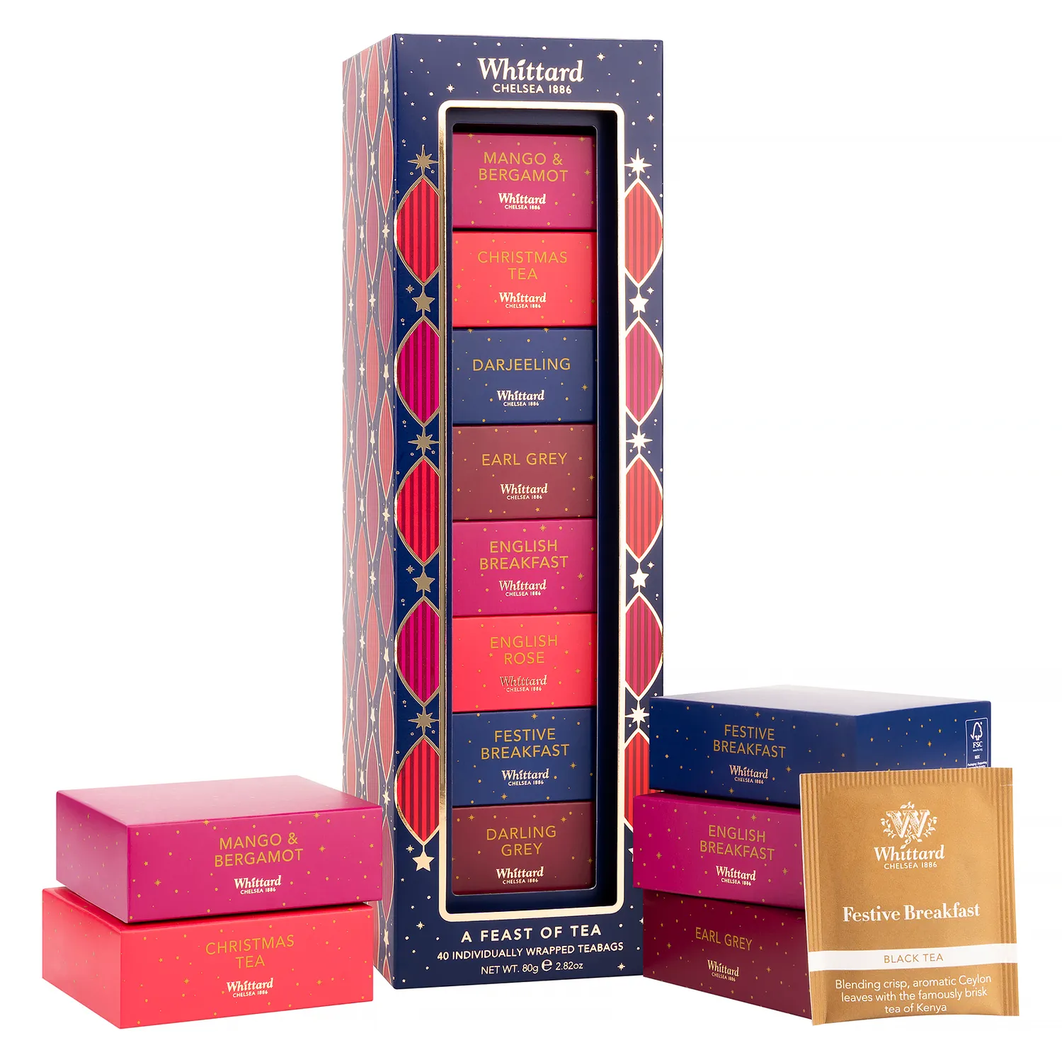 Whittard Festive Tea Sampler, Set of 8