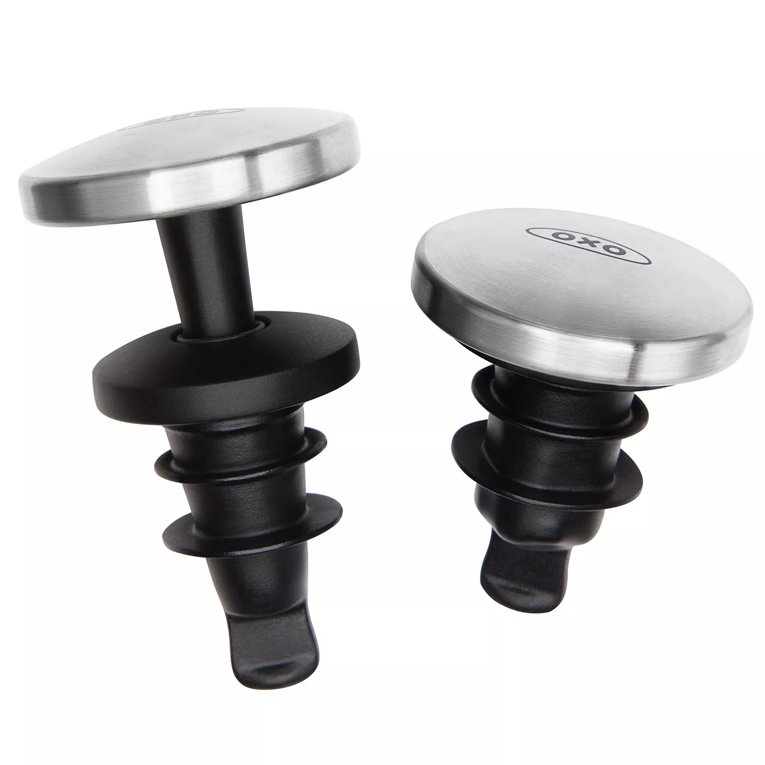 OXO Good Grips Silver/Black Silicone/Stainless Steel Oil Stopper