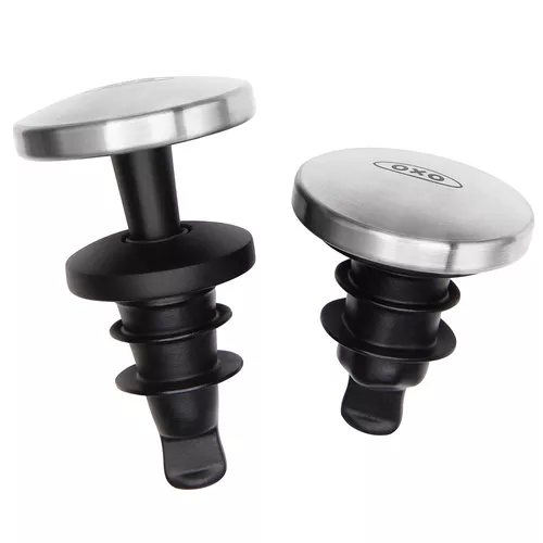 OXO Steel Spillproof Wine Stopper, Set of 2