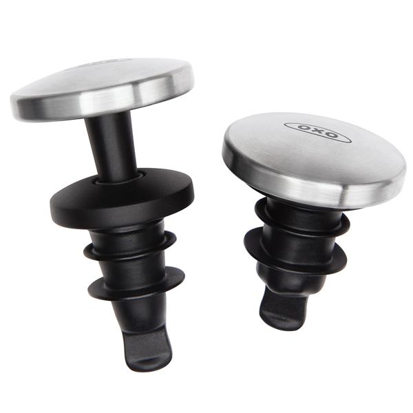 OXO Steel Spillproof Wine Stopper, Set of 2