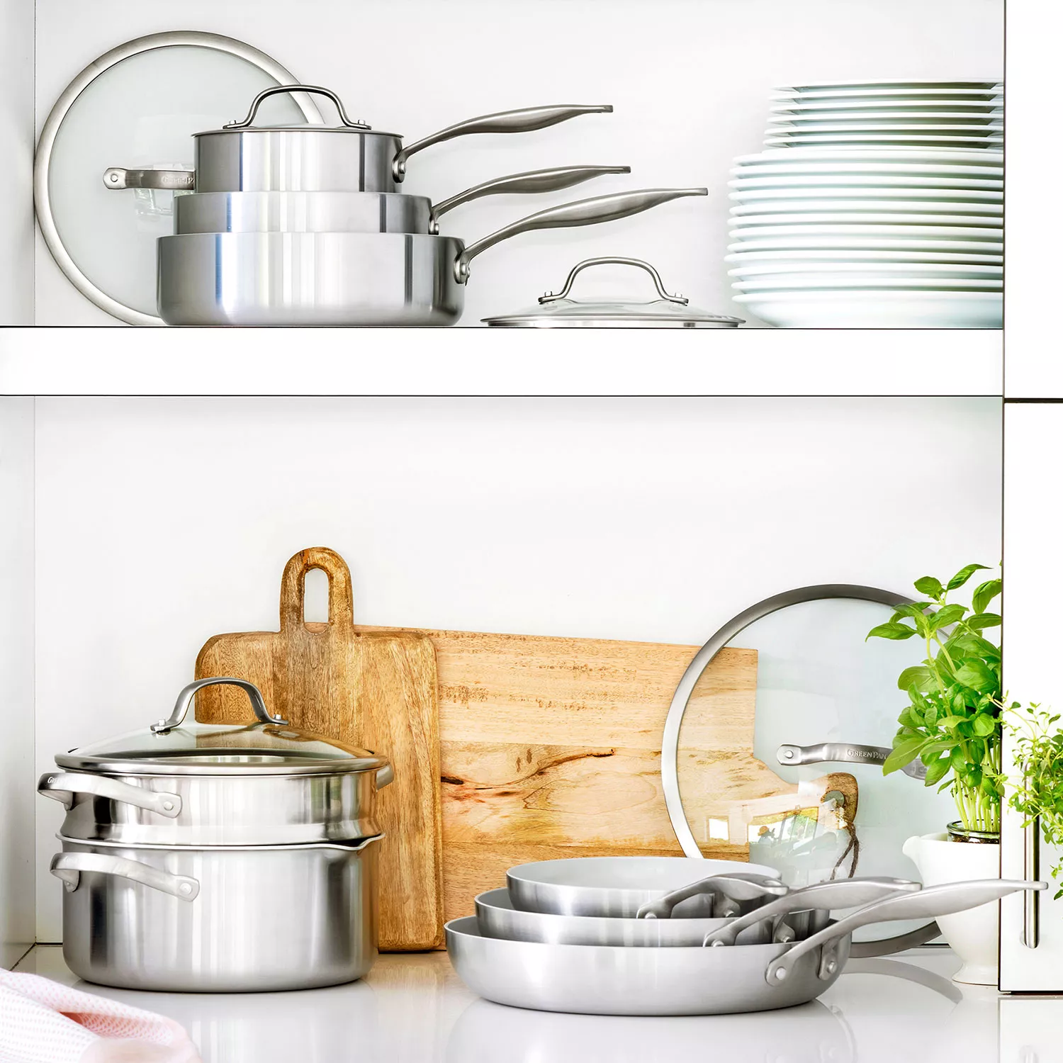 GreenPan Venice Pro Stainless Steel Ceramic Nonstick 10-Piece Set