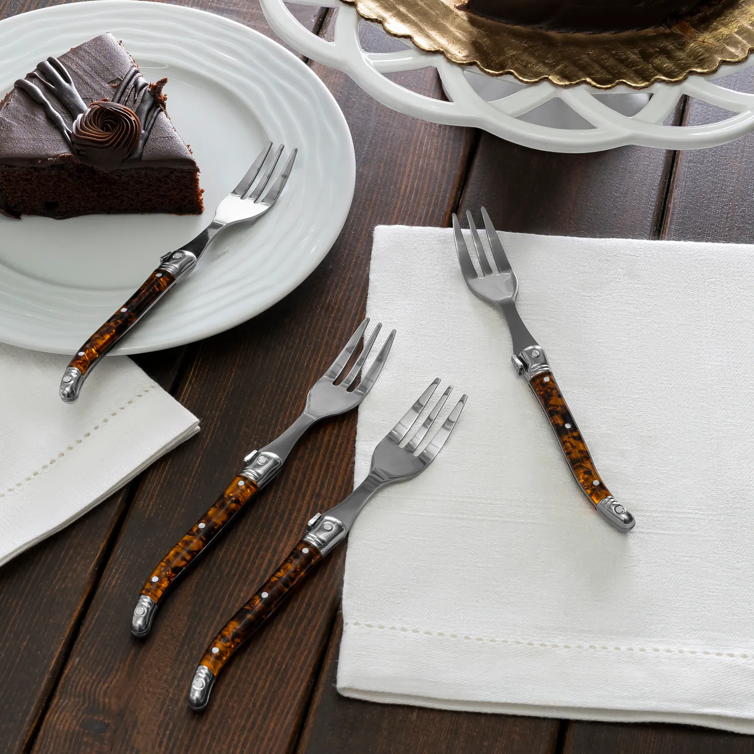 French Home Laguiole Cake Forks, Set of 4