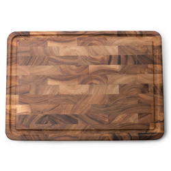 Acacia Wood Large End Grain Prep Board with Juice Channel