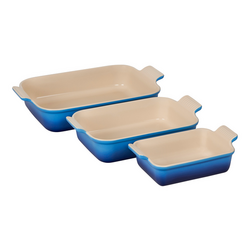 Le Creuset Heritage Stoneware Rectangular Bakers, Set of 3 Beautiful and great quality