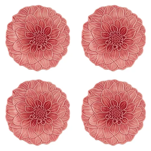 Bordallo Pinheiro Maria Flor Dahlia Fruit Plates, Set of 4