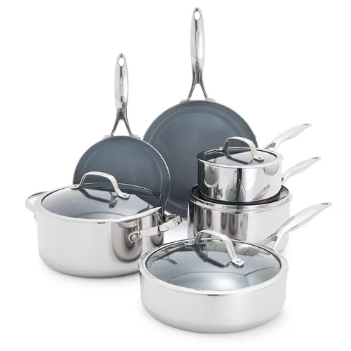 GreenPan Stainless Steel Valencia Pro Ceramic Nonstick 10-Piece Cookware Set