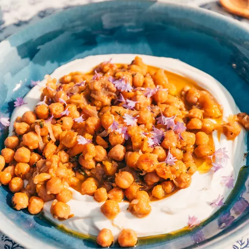 Summer Chickpea Dip with Whipped Ricotta