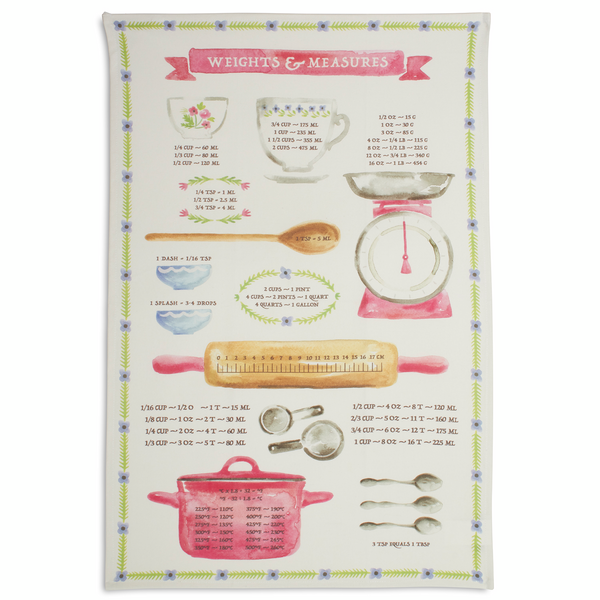 Weights and Measures Kitchen Towel, 28&#34; x 18&#34;